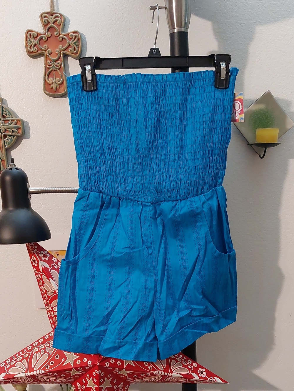 Teal Romper With Pockets